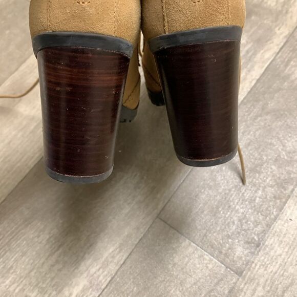 Tommy Hilfiger Chunky Heeled Casual‎ Wingtip Oxford Suede Lace Up Boots Shoes - Picture 8 of 10